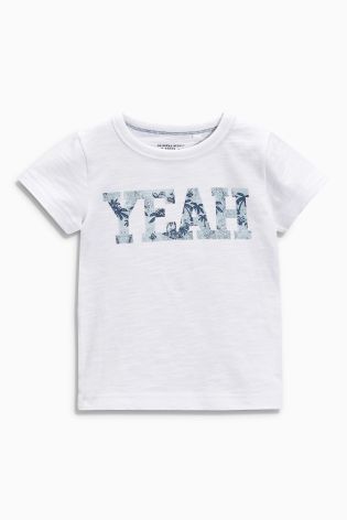 Blue 'Yeah' Print T-Shirts Three Pack (3mths-6yrs)